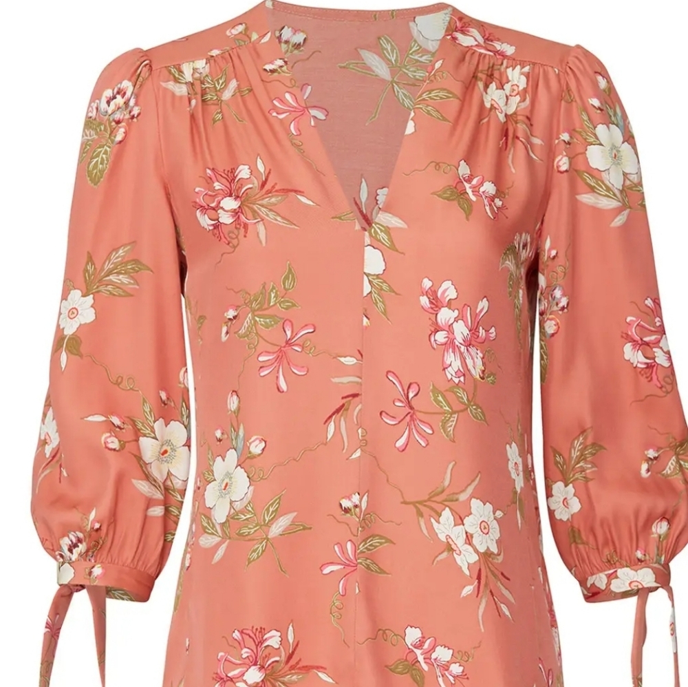 NWT Rebecca Taylor Lita Floral Silk Top Size 2